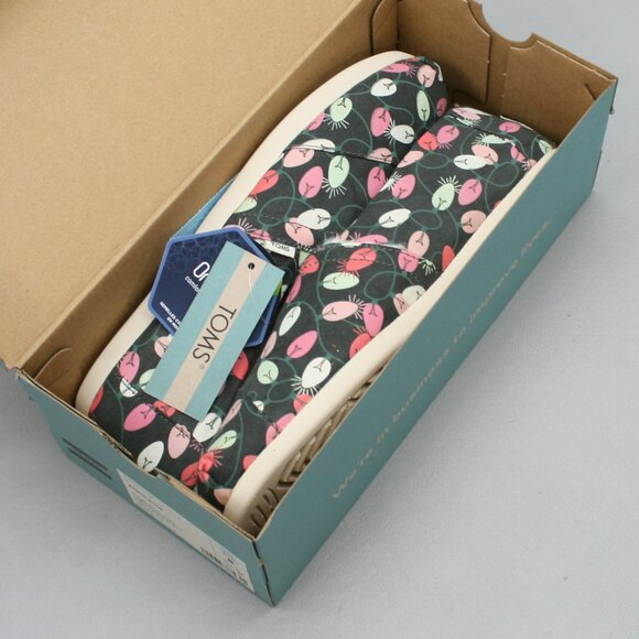 TOMS Ladies 8 Alpargata Glow in the Dark Christmas Tree Lights Shoes - 10017521 - Picture 2 of 10